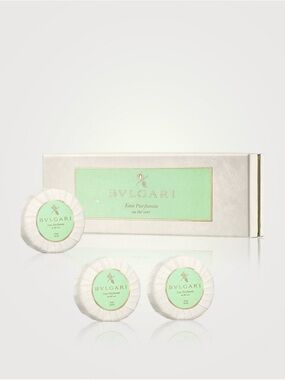 NEW BVLGARI Eau Parfumée au Thé Vert 3-Piece Soap Set